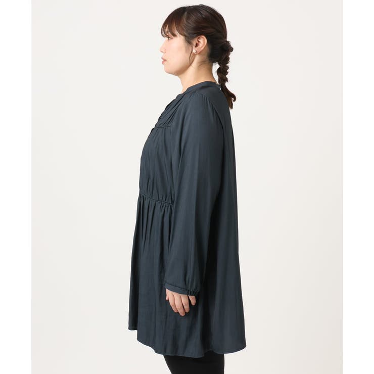 【大きいサイズ】サテンギャザーチュニック | eur3 | 詳細画像8 