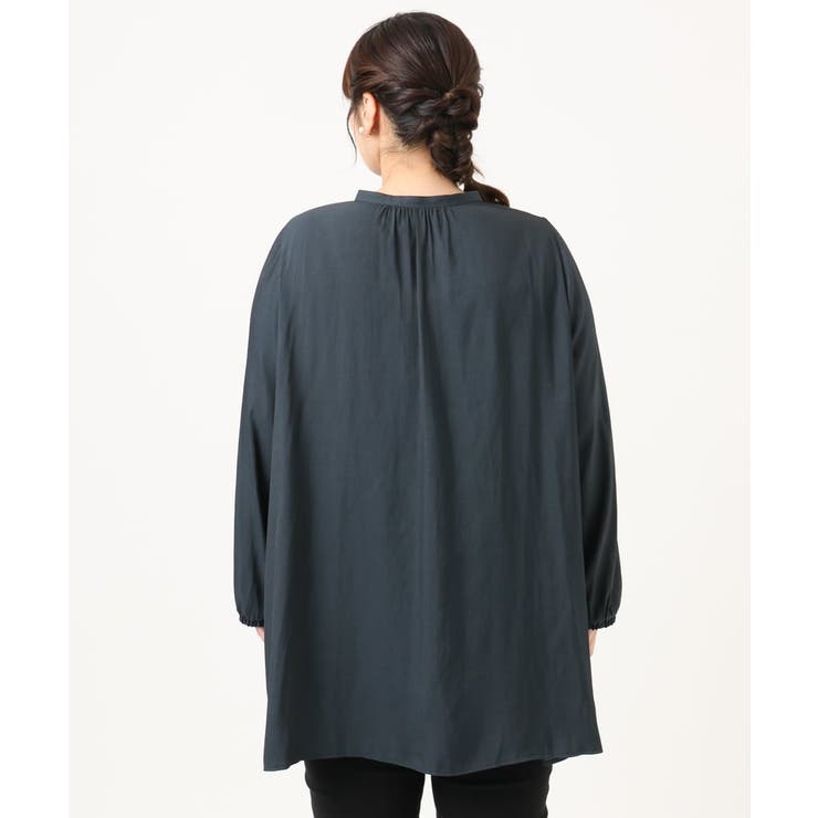【大きいサイズ】サテンギャザーチュニック | eur3 | 詳細画像9 