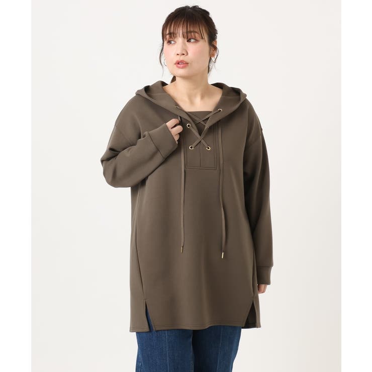 【大きいサイズ】レースアップダンボールフーディー | eur3 | 詳細画像16 