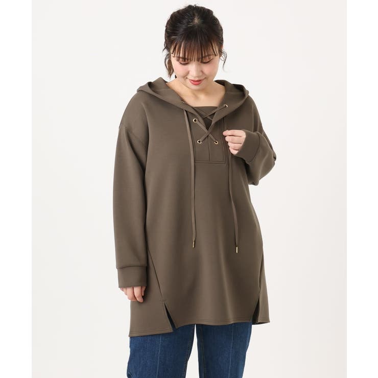 【大きいサイズ】レースアップダンボールフーディー | eur3 | 詳細画像17 