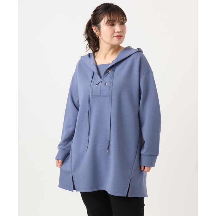 【大きいサイズ】レースアップダンボールフーディー | eur3 | 詳細画像3 