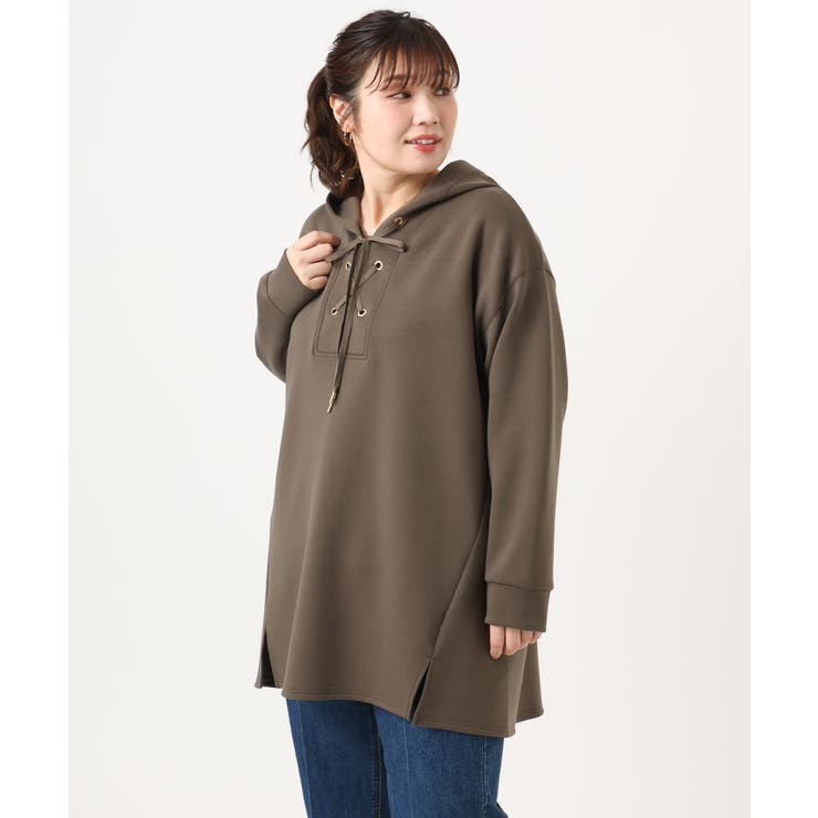 【大きいサイズ】レースアップダンボールフーディー | eur3 | 詳細画像6 