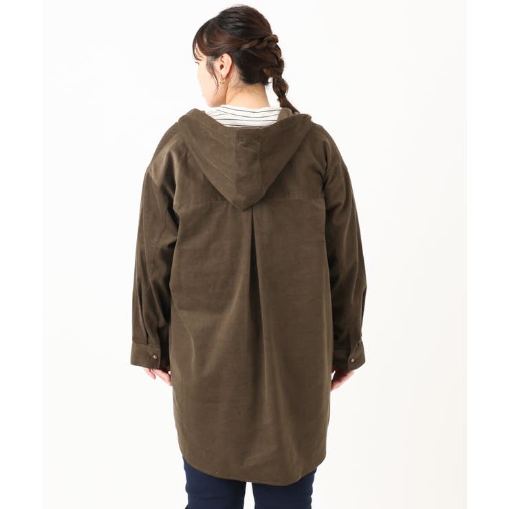 【大きいサイズ】コーデュロイフーディーシャツチュニック | eur3 | 詳細画像10 