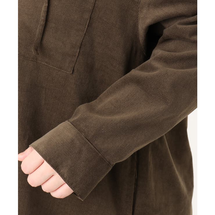 【大きいサイズ】コーデュロイフーディーシャツチュニック | eur3 | 詳細画像13 