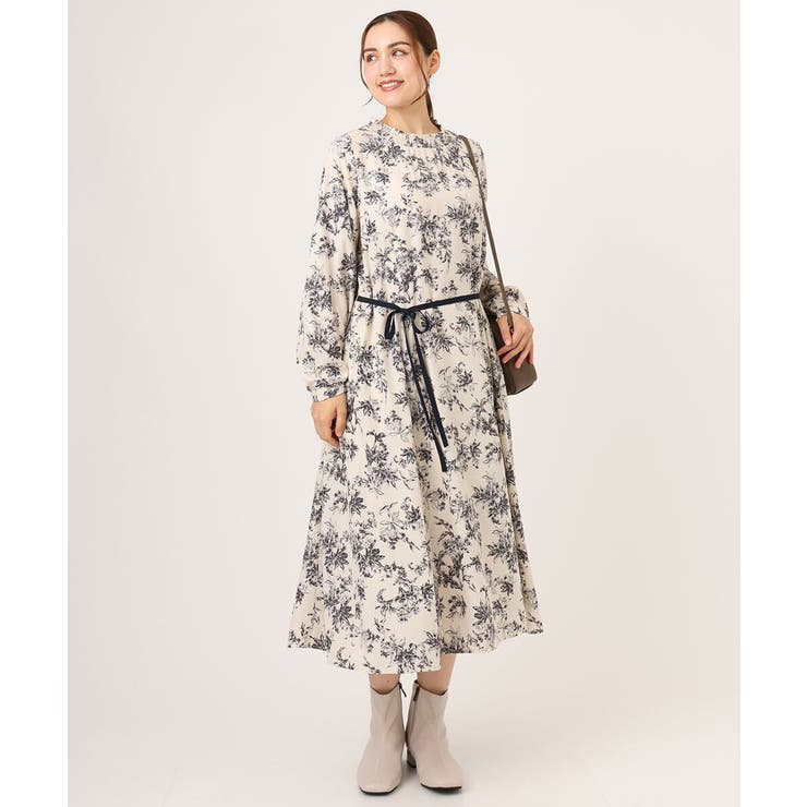 【大きいサイズ】プリント花柄ワンピース | eur3 | 詳細画像1 