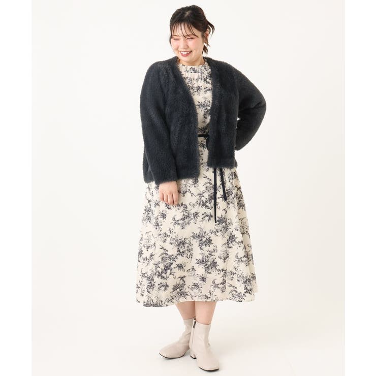 【大きいサイズ】プリント花柄ワンピース | eur3 | 詳細画像9 