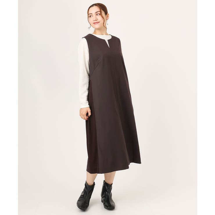 【大きいサイズ】サイドリブジャンパースカート | eur3 | 詳細画像2 