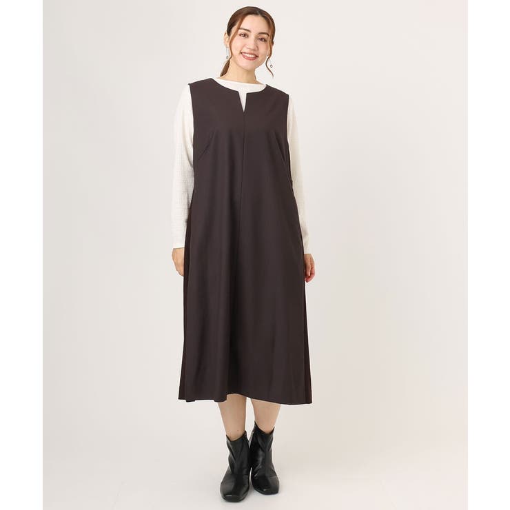 【大きいサイズ】サイドリブジャンパースカート | eur3 | 詳細画像3 