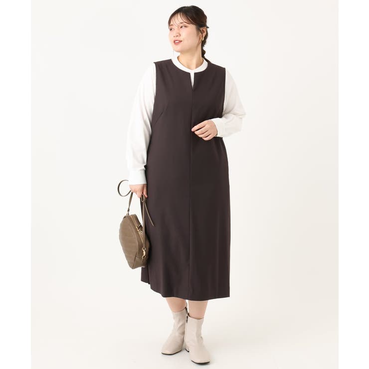 【大きいサイズ】サイドリブジャンパースカート | eur3 | 詳細画像6 