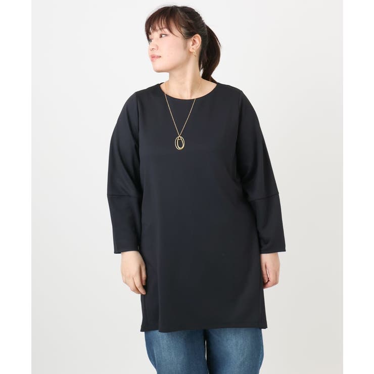 ブラック(94) | 【大きいサイズ】コクーンスリーブバックフレアトップス | eur3