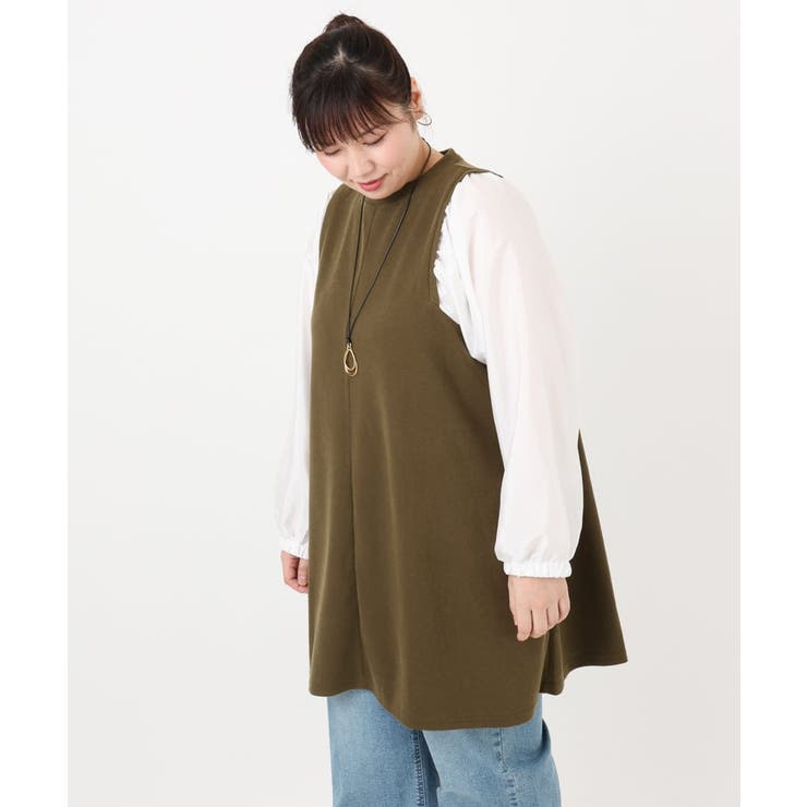 【大きいサイズ】異素材チュニック | eur3 | 詳細画像3 