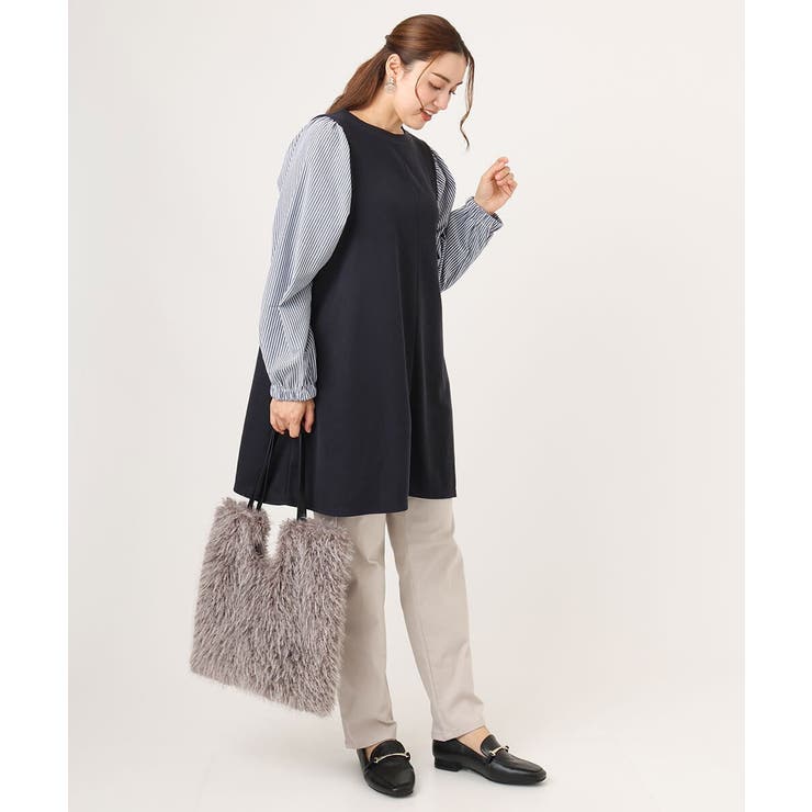 【大きいサイズ】異素材チュニック | eur3 | 詳細画像9 