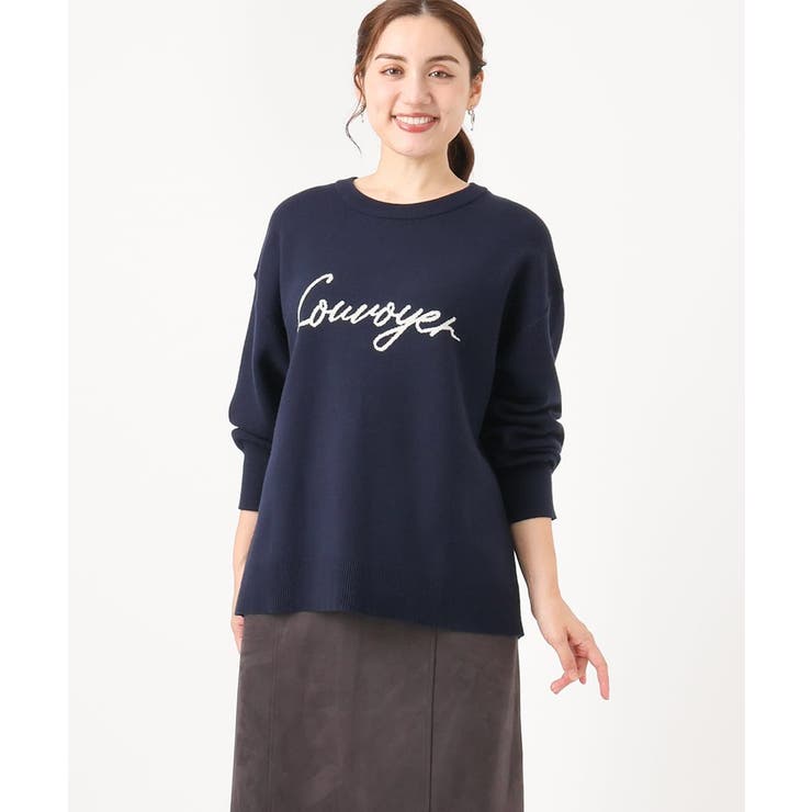 ネイビー(57) | 【大きいサイズ/a.v.v×eur3】ロゴニット | eur3