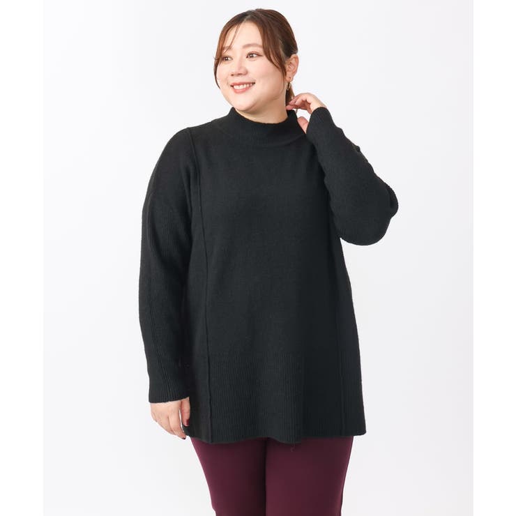 ブラック(94) | 【大きいサイズ】ボトルネックニット | eur3