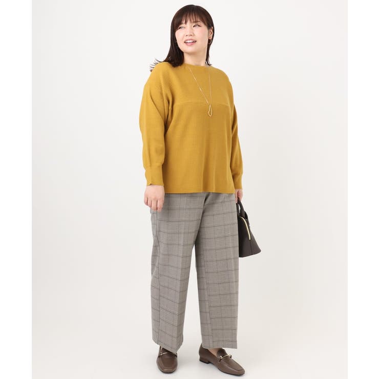 【大きいサイズ】サイドスリットカラーニット | eur3 | 詳細画像12 