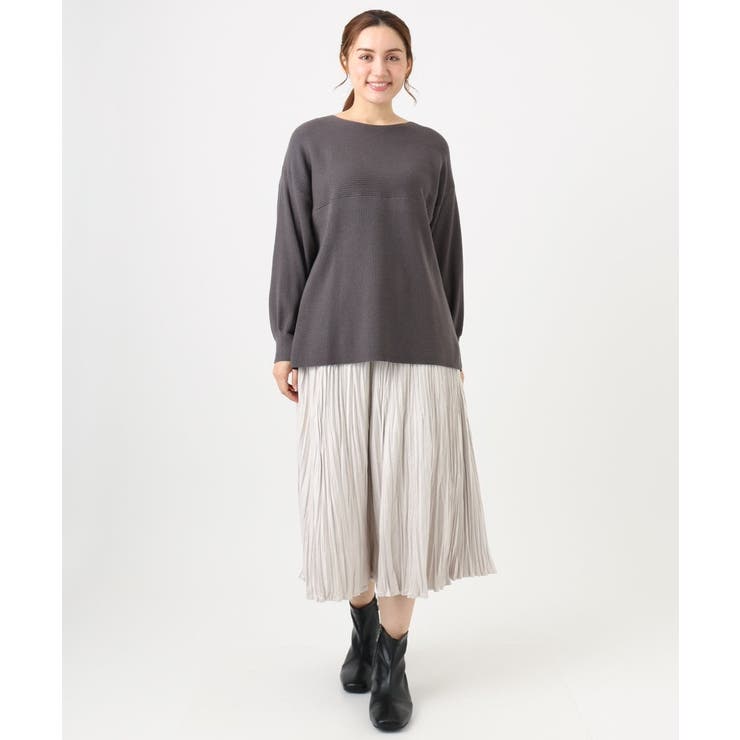 【大きいサイズ】サイドスリットカラーニット | eur3 | 詳細画像16 