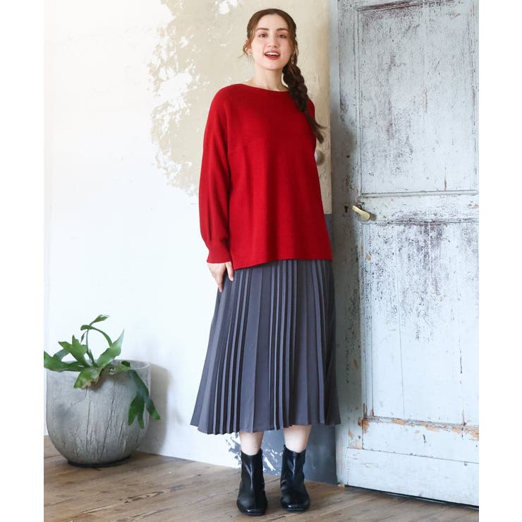 【大きいサイズ】サイドスリットカラーニット | eur3 | 詳細画像2 