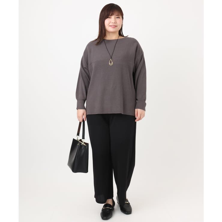 【大きいサイズ】サイドスリットカラーニット | eur3 | 詳細画像21 