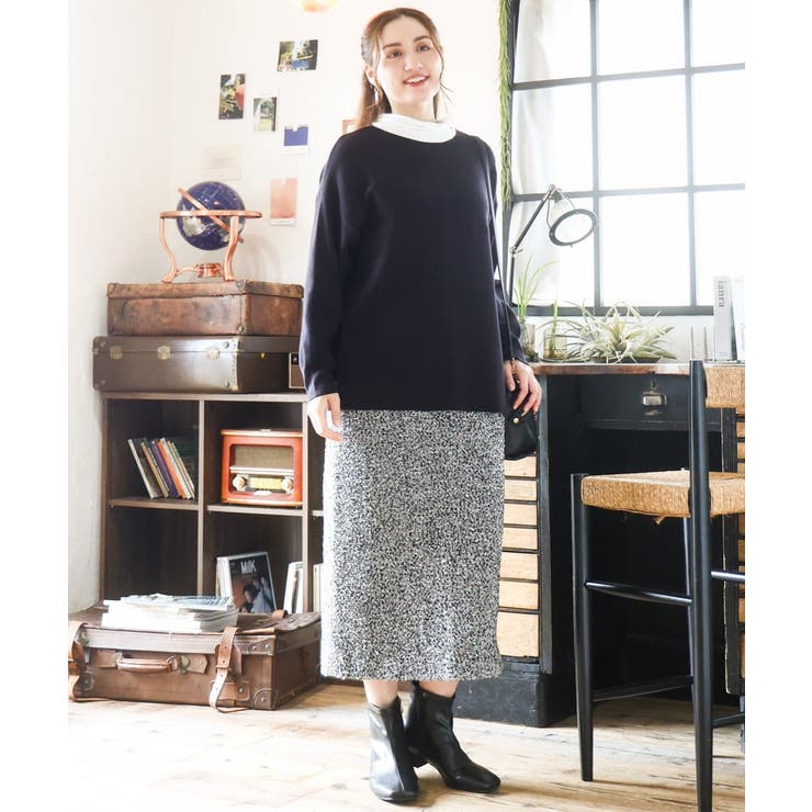 【大きいサイズ】サイドスリットカラーニット | eur3 | 詳細画像29 