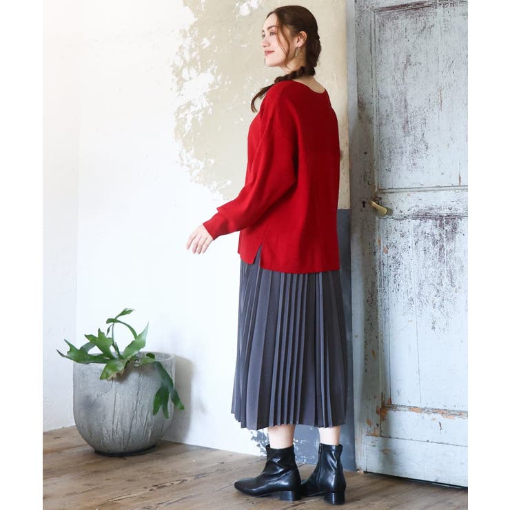 【大きいサイズ】サイドスリットカラーニット | eur3 | 詳細画像3 