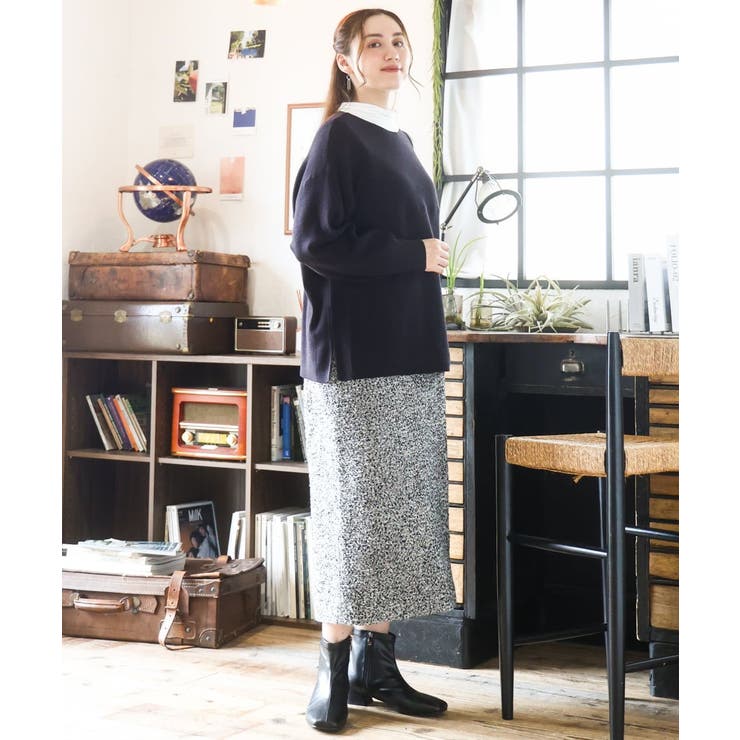 【大きいサイズ】サイドスリットカラーニット | eur3 | 詳細画像30 