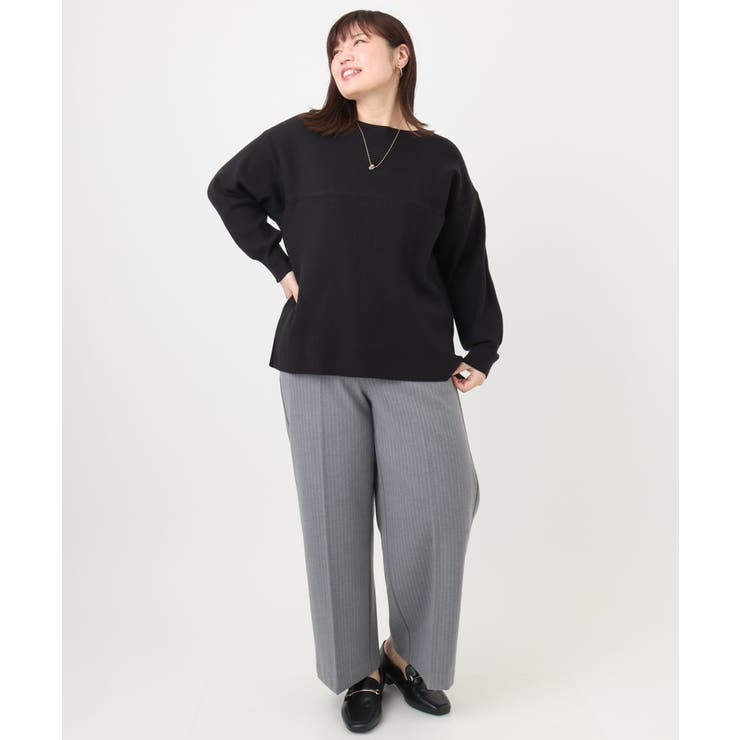 【大きいサイズ】サイドスリットカラーニット | eur3 | 詳細画像34 