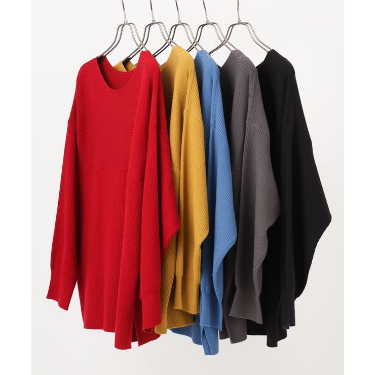 【大きいサイズ】サイドスリットカラーニット | eur3 | 詳細画像35 