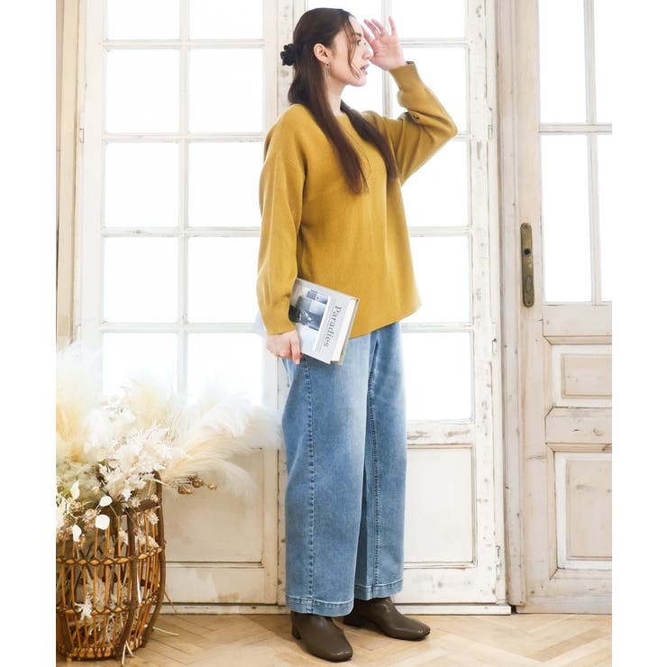 【大きいサイズ】サイドスリットカラーニット | eur3 | 詳細画像9 