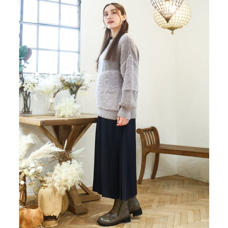 【大きいサイズ/a.v.v×eur3】ブークレーシャギーニット | eur3 | 詳細画像12 