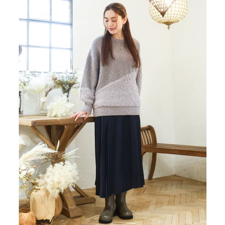 【大きいサイズ/a.v.v×eur3】ブークレーシャギーニット | eur3 | 詳細画像13 