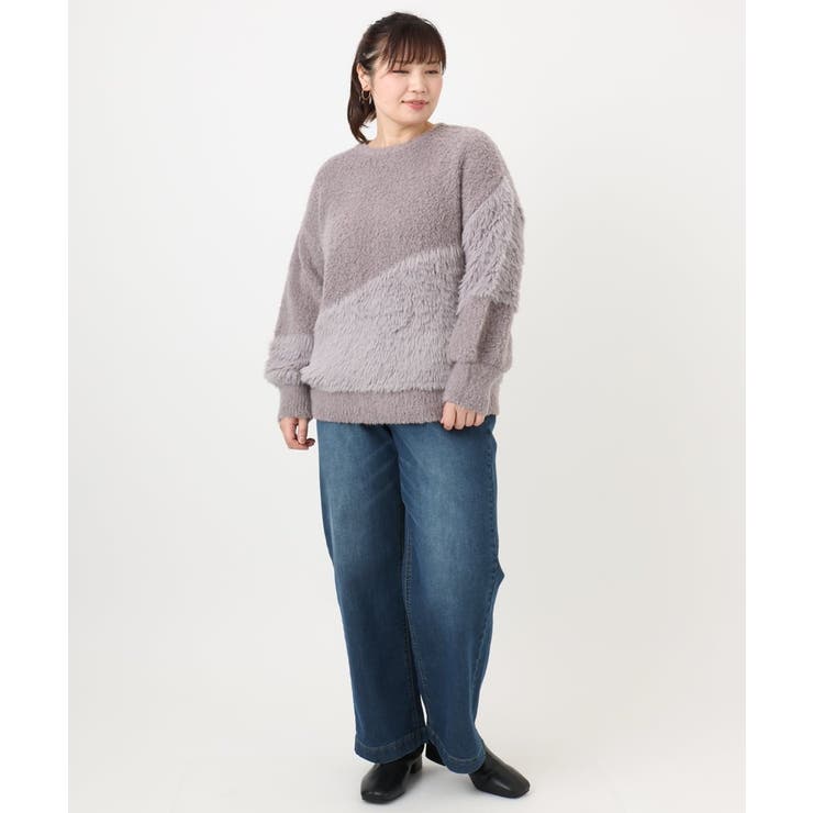 【大きいサイズ/a.v.v×eur3】ブークレーシャギーニット | eur3 | 詳細画像23 