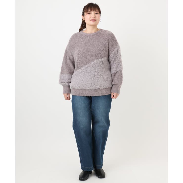 【大きいサイズ/a.v.v×eur3】ブークレーシャギーニット | eur3 | 詳細画像24 