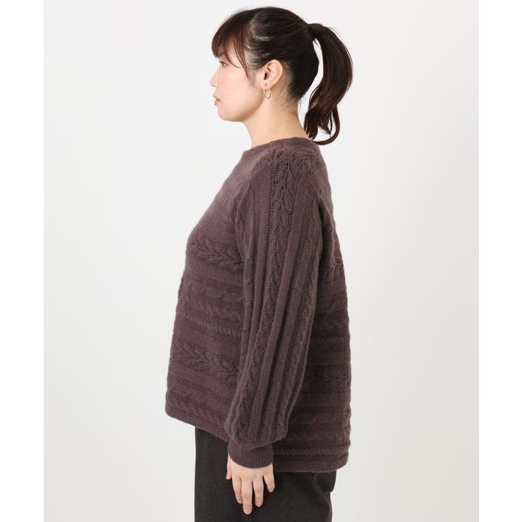 エウルキューブ（eur3）/【大きいサイズ】ケーブルニット 大きいサイズ】ケーブルニット[品番：ITKW0023417]｜eur3（エウル