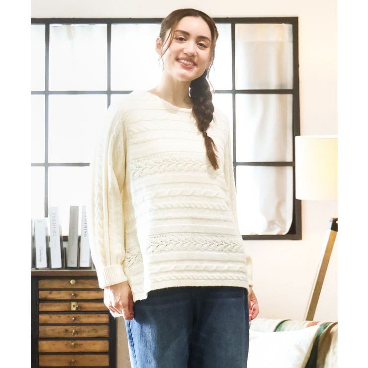 【大きいサイズ】ケーブルニット | eur3 | 詳細画像2 