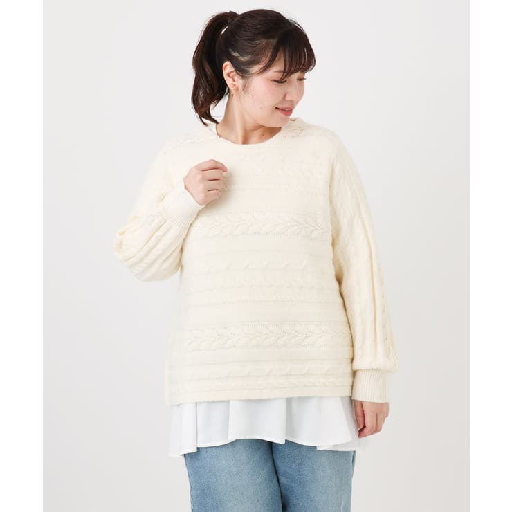 【大きいサイズ】ケーブルニット | eur3 | 詳細画像5 