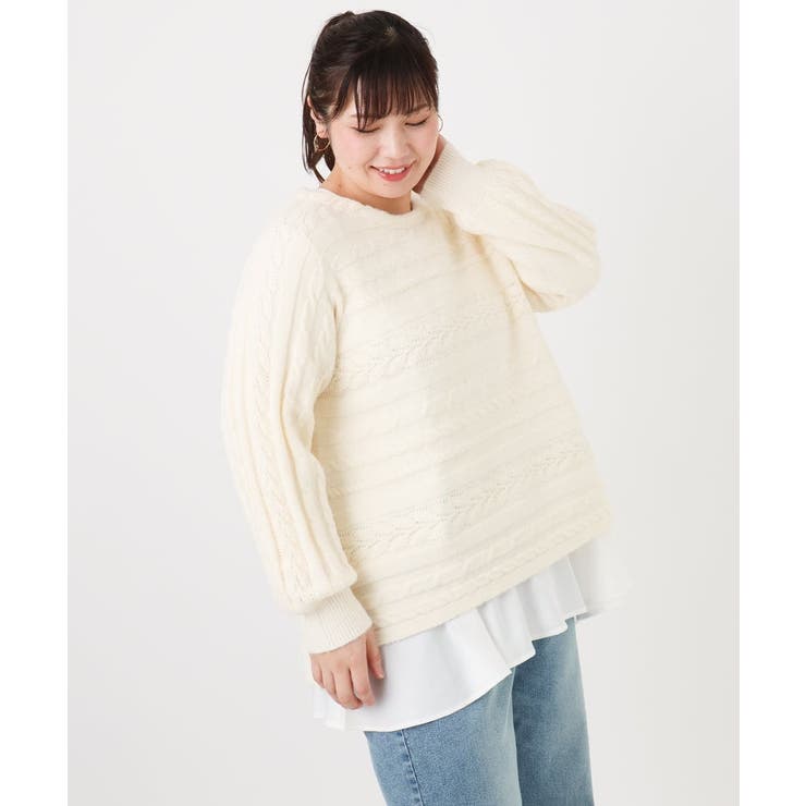 【大きいサイズ】ケーブルニット | eur3 | 詳細画像7 