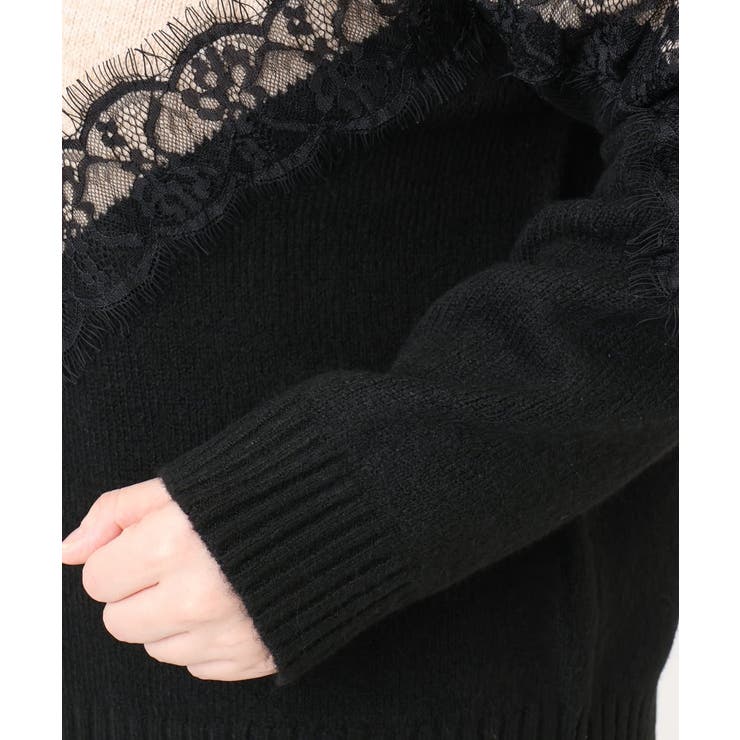 【大きいサイズ/LAVEANGE×eur3】レースバイカラーニット | eur3 | 詳細画像11 