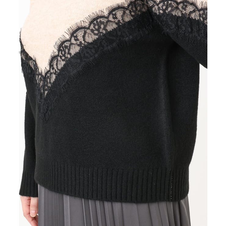 【大きいサイズ/LAVEANGE×eur3】レースバイカラーニット | eur3 | 詳細画像12 