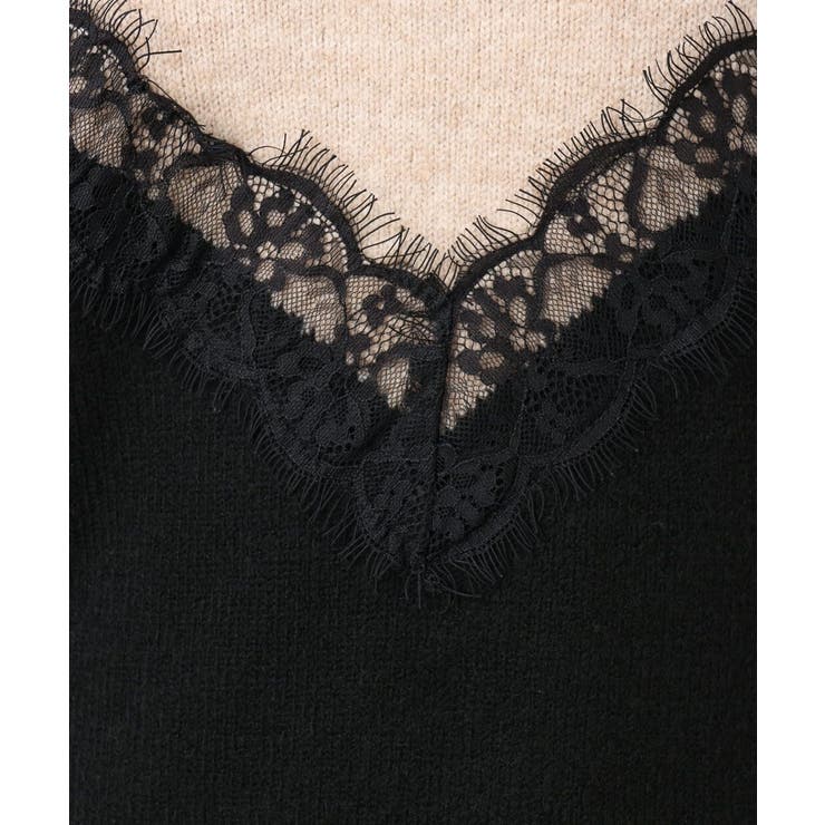 【大きいサイズ/LAVEANGE×eur3】レースバイカラーニット | eur3 | 詳細画像13 