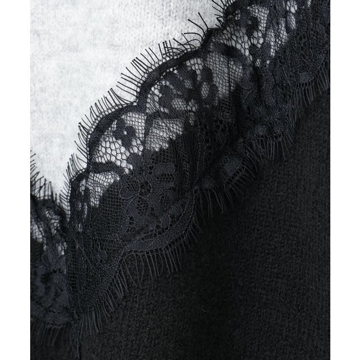 【大きいサイズ/LAVEANGE×eur3】レースバイカラーニット | eur3 | 詳細画像20 