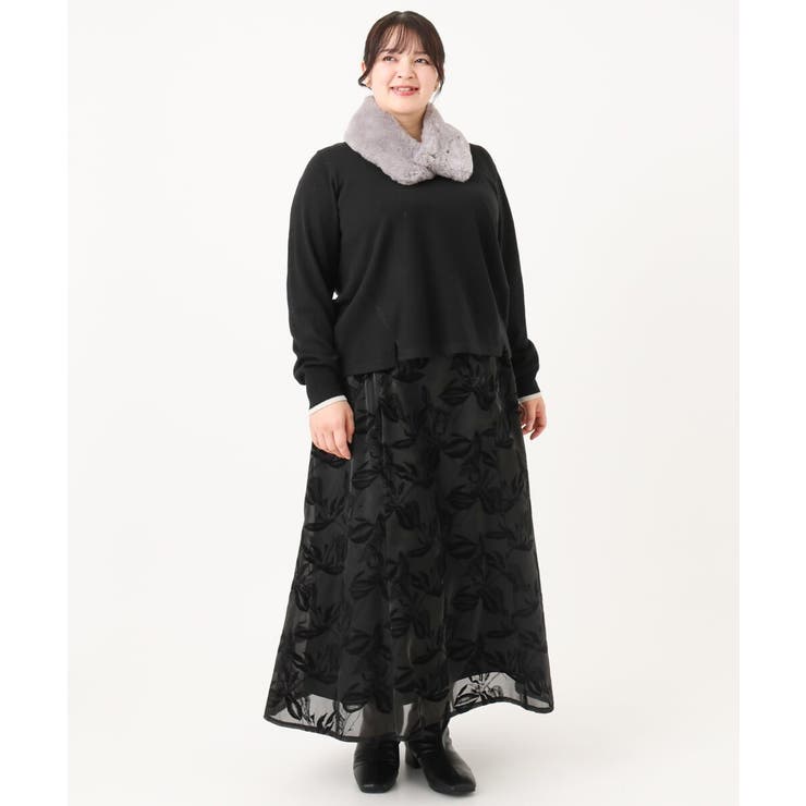 【大きいサイズ/セットアップ対応】バルキーアクリルVネックニット | eur3 | 詳細画像21 