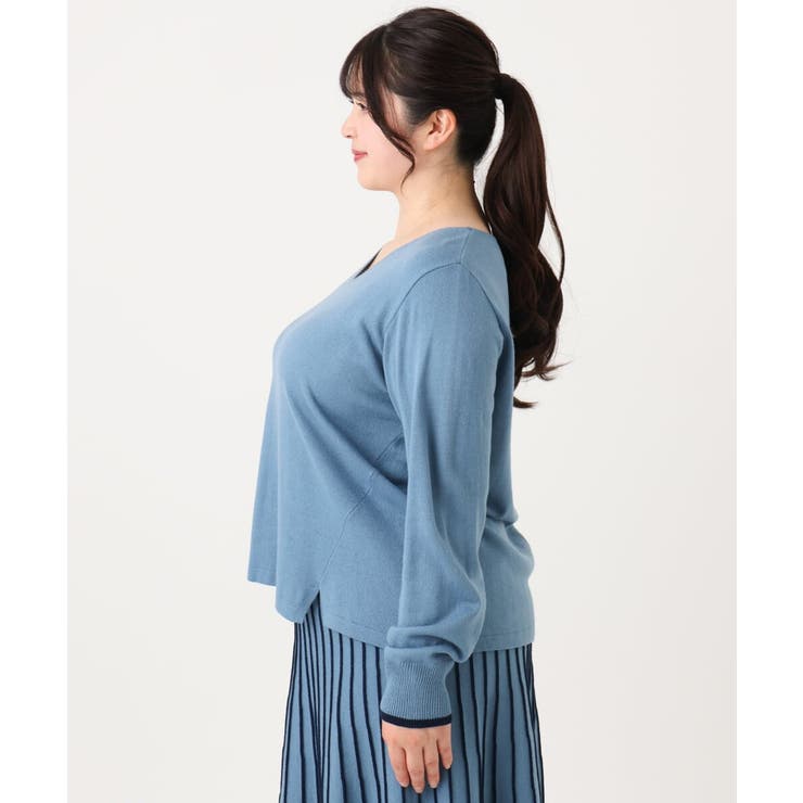 【大きいサイズ/セットアップ対応】バルキーアクリルVネックニット | eur3 | 詳細画像8 