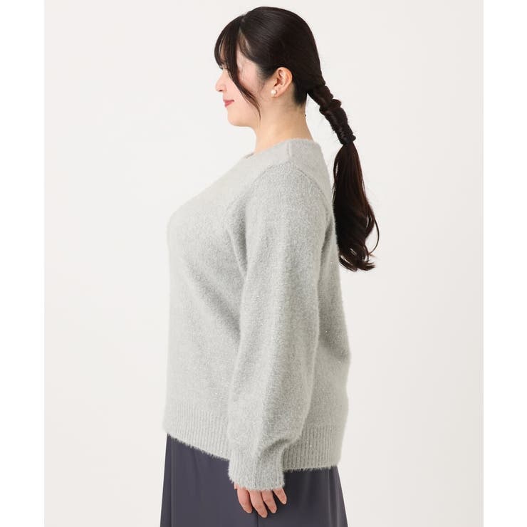 大きいサイズ】スパンコールシャギーニット[品番：ITKW0020096]｜eur3