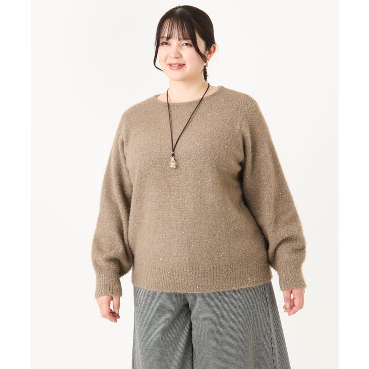 【大きいサイズ】スパンコールシャギーニット | eur3 | 詳細画像9 