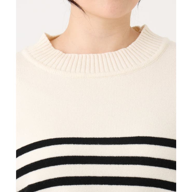 【大きいサイズ】パネルボーダーサイドスリットニット | eur3 | 詳細画像15 