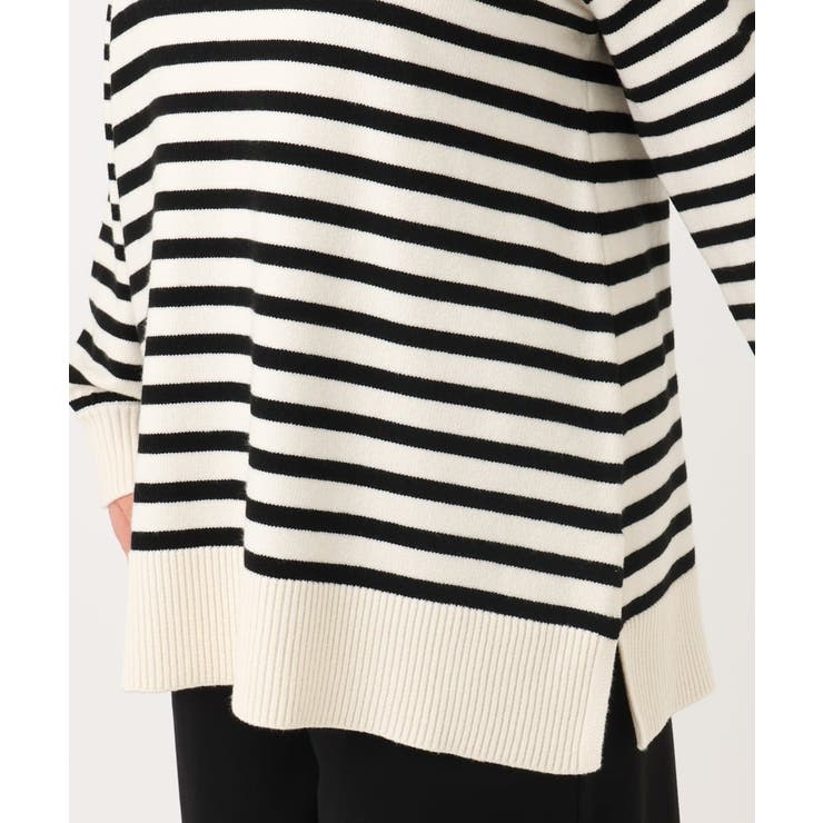 【大きいサイズ】パネルボーダーサイドスリットニット | eur3 | 詳細画像17 