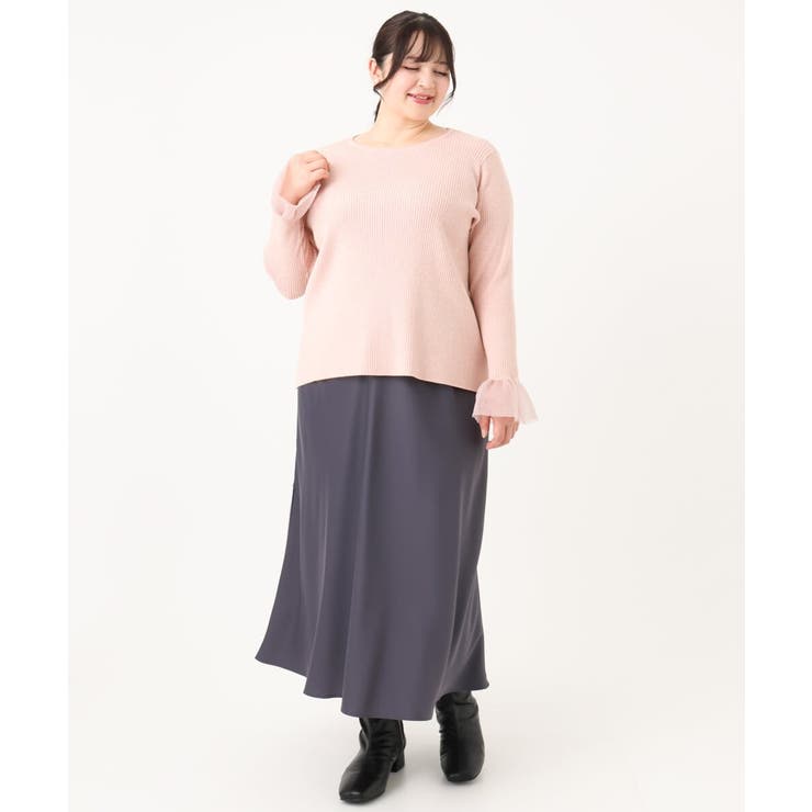 【大きいサイズ】フレアスリーブリブニット | eur3 | 詳細画像14 