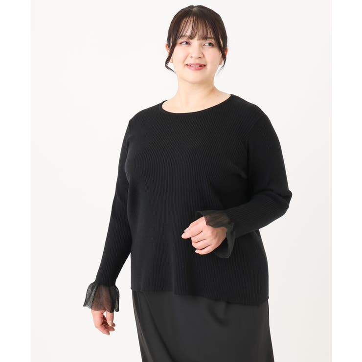 【大きいサイズ】フレアスリーブリブニット | eur3 | 詳細画像17 