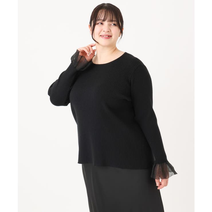 【大きいサイズ】フレアスリーブリブニット | eur3 | 詳細画像19 