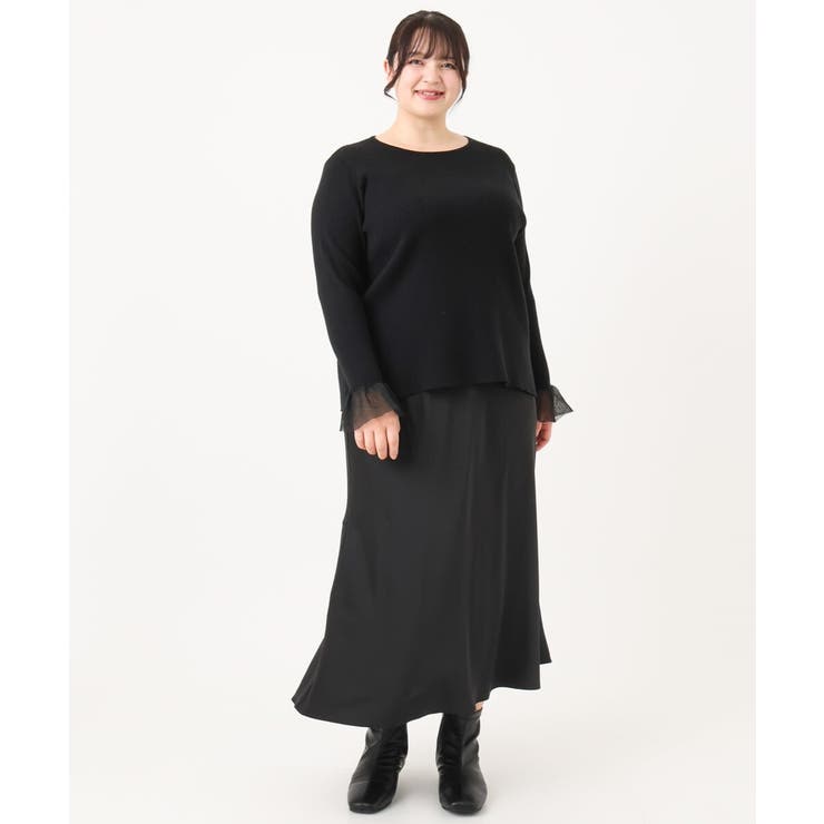 【大きいサイズ】フレアスリーブリブニット | eur3 | 詳細画像20 